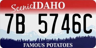 ID license plate 7B5746C