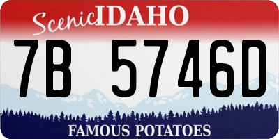 ID license plate 7B5746D