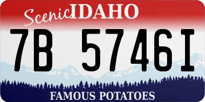 ID license plate 7B5746I
