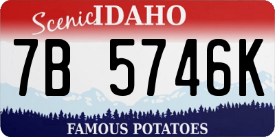 ID license plate 7B5746K