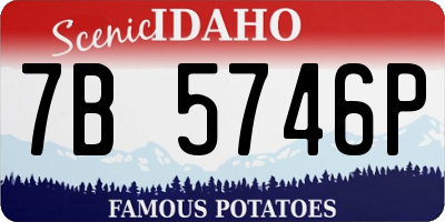 ID license plate 7B5746P