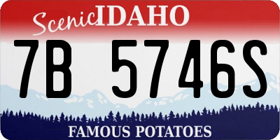 ID license plate 7B5746S