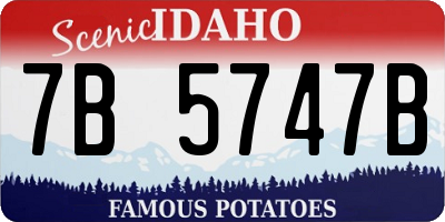 ID license plate 7B5747B