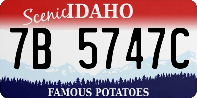 ID license plate 7B5747C