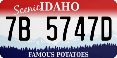 ID license plate 7B5747D