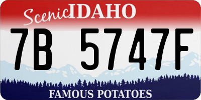 ID license plate 7B5747F