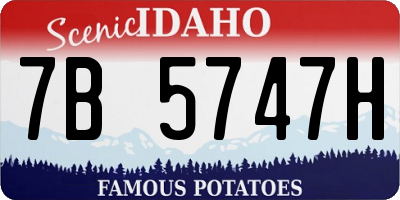 ID license plate 7B5747H