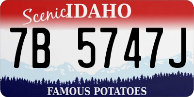 ID license plate 7B5747J