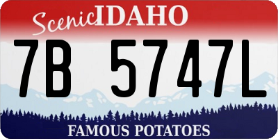 ID license plate 7B5747L