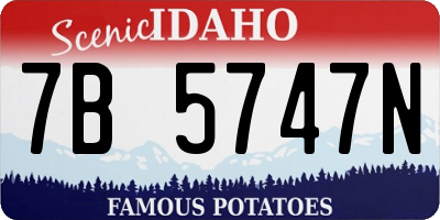 ID license plate 7B5747N