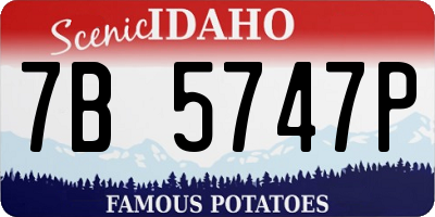 ID license plate 7B5747P