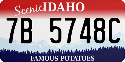 ID license plate 7B5748C