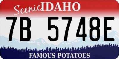 ID license plate 7B5748E