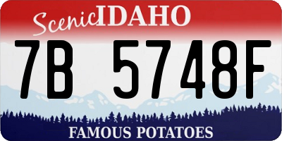 ID license plate 7B5748F