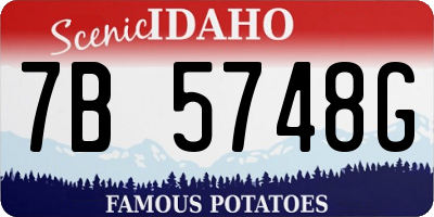 ID license plate 7B5748G