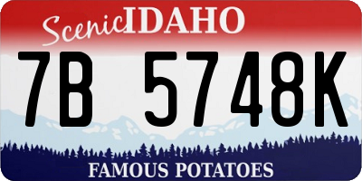 ID license plate 7B5748K