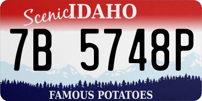 ID license plate 7B5748P