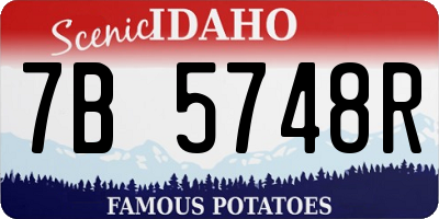 ID license plate 7B5748R