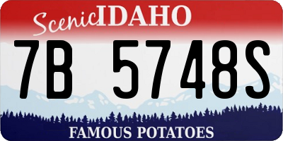 ID license plate 7B5748S