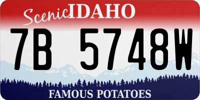 ID license plate 7B5748W