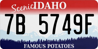 ID license plate 7B5749F