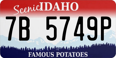 ID license plate 7B5749P