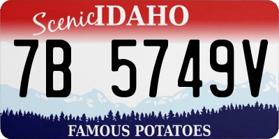 ID license plate 7B5749V