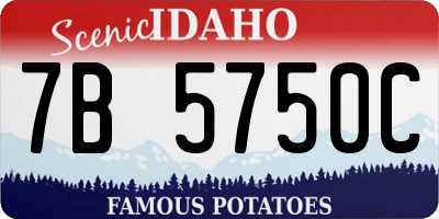 ID license plate 7B5750C