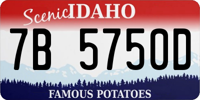 ID license plate 7B5750D