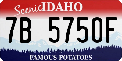 ID license plate 7B5750F