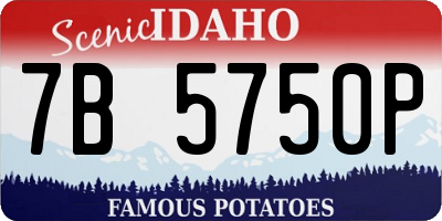 ID license plate 7B5750P