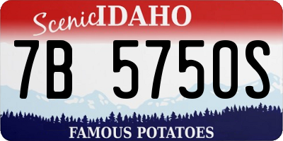 ID license plate 7B5750S