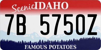 ID license plate 7B5750Z