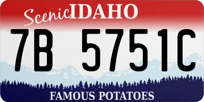 ID license plate 7B5751C