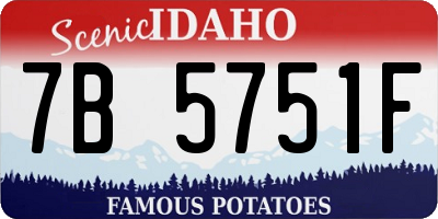 ID license plate 7B5751F
