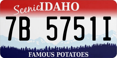 ID license plate 7B5751I