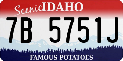 ID license plate 7B5751J