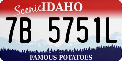 ID license plate 7B5751L