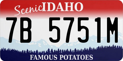 ID license plate 7B5751M