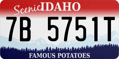 ID license plate 7B5751T