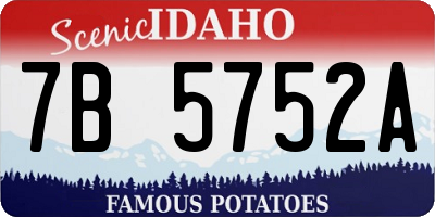 ID license plate 7B5752A