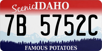 ID license plate 7B5752C