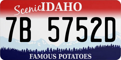 ID license plate 7B5752D