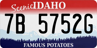 ID license plate 7B5752G