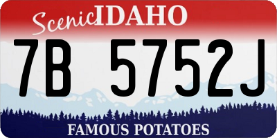 ID license plate 7B5752J