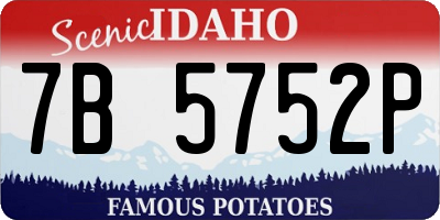 ID license plate 7B5752P