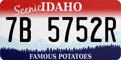 ID license plate 7B5752R