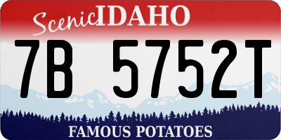 ID license plate 7B5752T