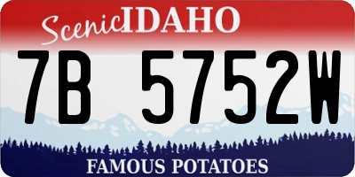 ID license plate 7B5752W