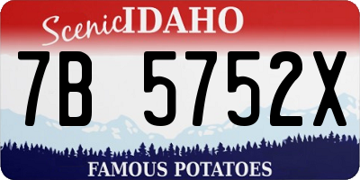 ID license plate 7B5752X